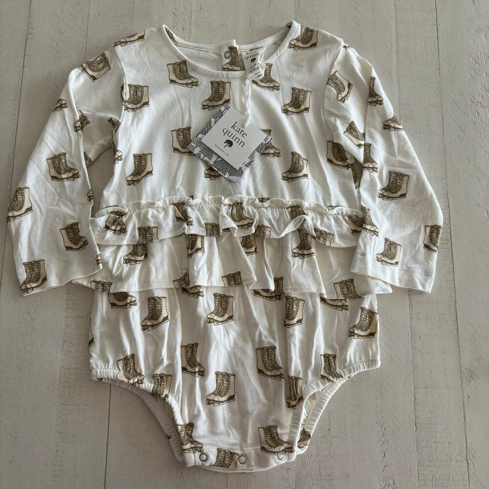 Kate Quinn Bamboo Ice Skates Ruffle Bubble NWT Size 18-24 months 2021